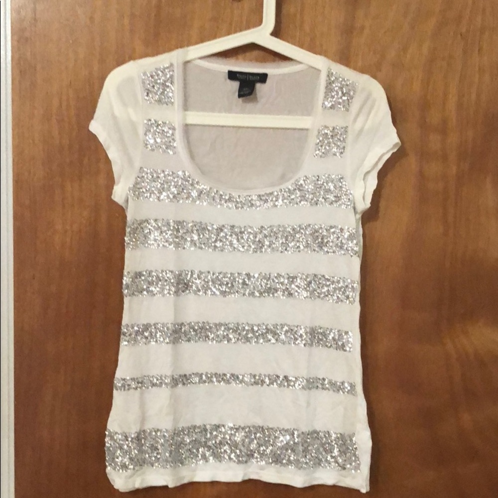White sequined t-shirt